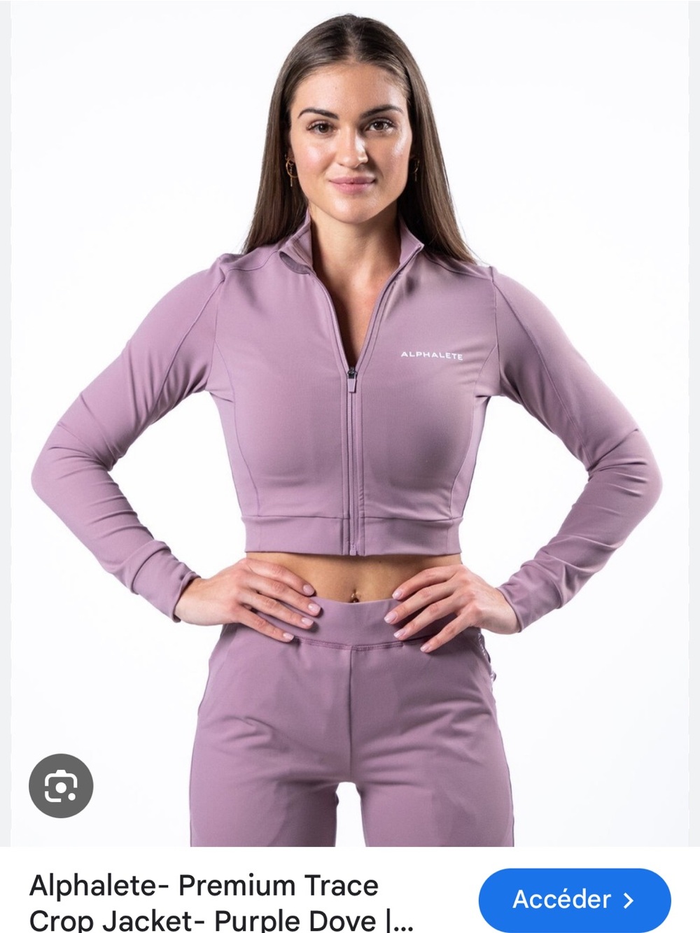Alphalete Premium Trace Cropped Jacket - purple dove
